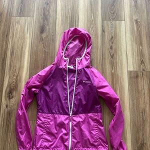 Columbia womens full zip Hooded windbreaker jacket size small